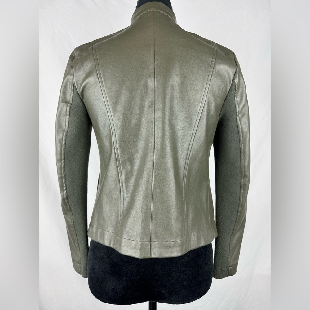 BB Dakota Vegan Leather Green Jacket - Picture 3 of 7